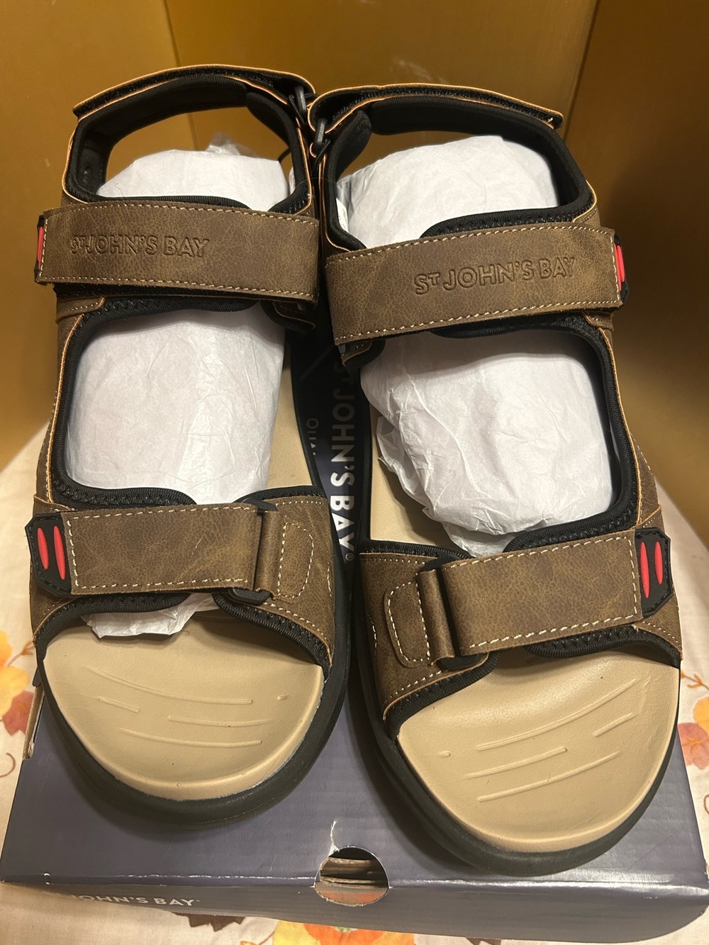 St John's Bay Men's Strap Sandals SJB Huron Size 12M New In Box